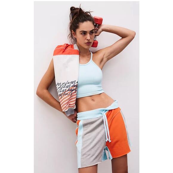 Free People Pants - Free People Piece‎ Of Me Colorblock Shorts Heather Gray Combo Women's Size Small